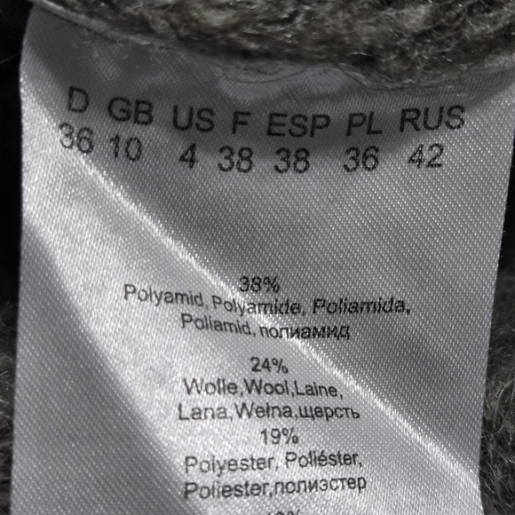 Olsen Cozy Wool Gray Knit Cardigan Sweater with Belt Womens Size US 4 - Picture 6 of 7